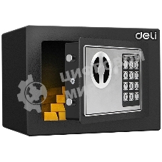 Сейф Deli ET510 230x 170x 170 мм, ключевой, электронный, черный/серебристый