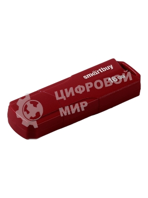 Флешка USB SmartBuy CLUE Burgundy (SB16GbCLU-BG), 16Gb, USB 2.0, R/W 20/10, красный
