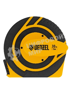Рулетка геодезическая Denzel 30 м х 15 мм, закрытый корпус, фиберглассовая лента