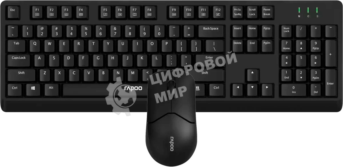 Комплект клавиатура+мышь Rapoo X1500 беспроводной, USB, 1200 DPI, чёрный