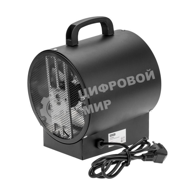 Пушка тепловая электрическая Rexant круглая, прямоугольная подставка, ТЭН, 2кВт