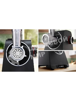 Мясорубка электрическая Bosch MFWS640B черный, 2100 Вт, 3.5 кг/мин, реверс, насадки - 9