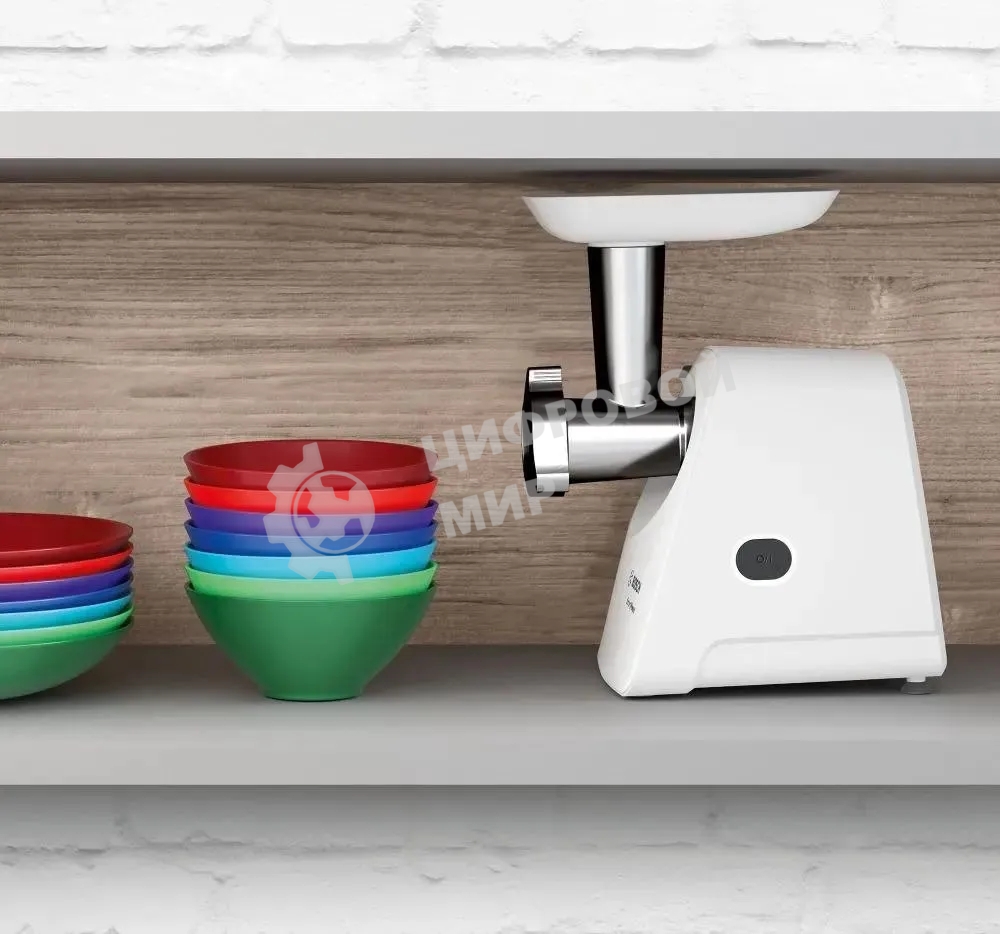 Мясорубка электрическая Bosch MFW2510W белый, 1500 Вт, 1.7 кг/мин, защита от перегрузки, насадки - 3