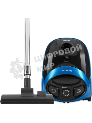 Пылесос Hyundai HYV-B1550 синий/черный, 250/1800 Вт, уборка сухая, пылесборник мешок, 1.5 л (в компл.:1мешок)