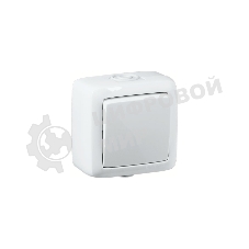 Выключатель одноклавишный наружный белый IP44 10А