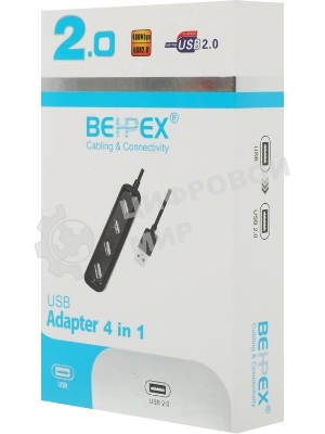USB-концентратор Behpex BPH-1729, USB 2.0, USB 4 порта, USB