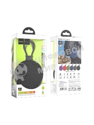 Портативная колонка круглая HOCO BS60, черный
