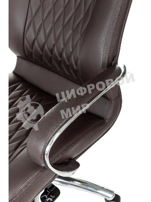 Кресло руководителя Бюрократ AURA/BROWN коричневый, кожа, крестовина алюминий