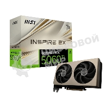 Видеокарта MSI RTX 5060 Ti 16G INSPIRE 2X, NVIDIA RTX 5060 Ti, 16 ГБ GDDR7, 128 бит, PCI-e 5.0, 1xHDMI, 3xDP, 2587 МГц