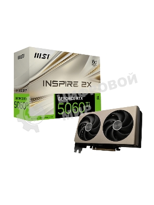 Видеокарта MSI RTX 5060 Ti 16G INSPIRE 2X, NVIDIA RTX 5060 Ti, 16 ГБ GDDR7, 128 бит, PCI-e 5.0, 1xHDMI, 3xDP, 2587 МГц