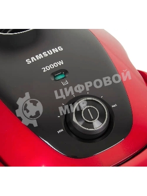 Пылесос Samsung VC20M257AWR красный, 460/2000 Вт, уборка сухая, пылесборник мешок 2.5 л