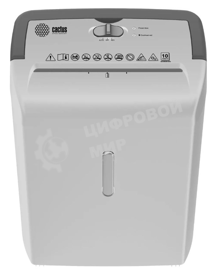 Шредер Cactus CS-SH-C5 белый (секр.P-4) фрагменты 10лист. 21лтр. скрепки скобы пл.карты