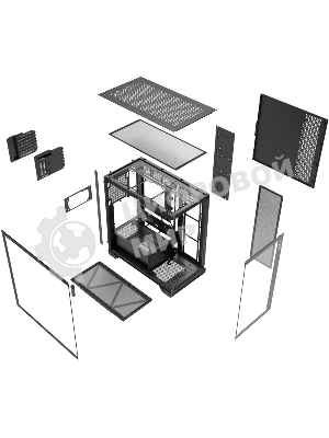 Компьютерный корпус XPG INVADER X черный (INVADERXMTWOF-BKCWW) Mid-Tower, Micro-ATX, Mini-ITX, Standard-ATX, USB 3.2 Gen2 Type-A, USB 3.2 Gen2 Type-C