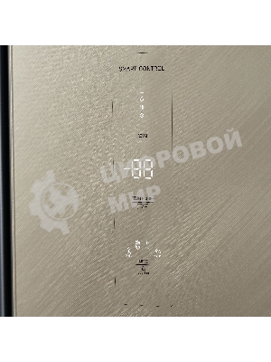 Холодильник Бирюса SBS 541 TGG текстурированное бежевое стекло двухкамерный 343/198 л морозилка слева, NoFrost, Side-by-side