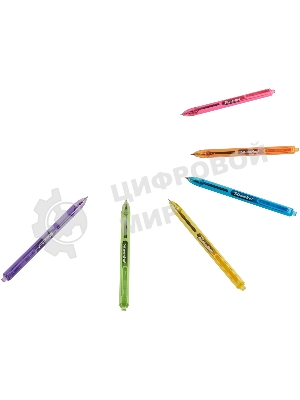 Набор ручек гелевых автоматических Silwerhof NG Fresh, d=0.5мм, синие чернила, блистер с европодвесом (6шт) сменный стержень