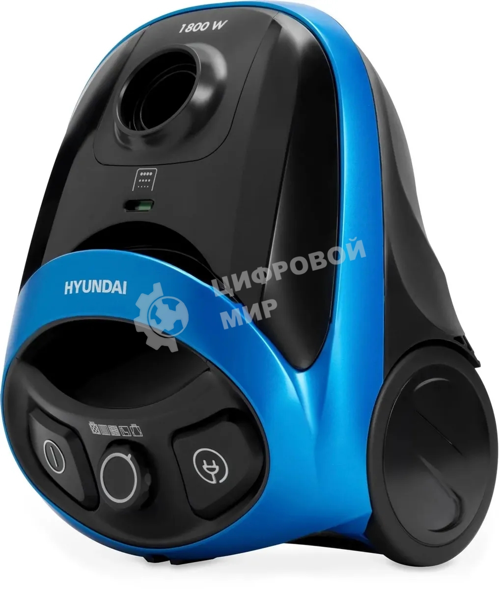 Пылесос Hyundai HYV-B1550 синий/черный, 250/1800 Вт, уборка сухая, пылесборник мешок, 1.5 л (в компл.:1мешок)