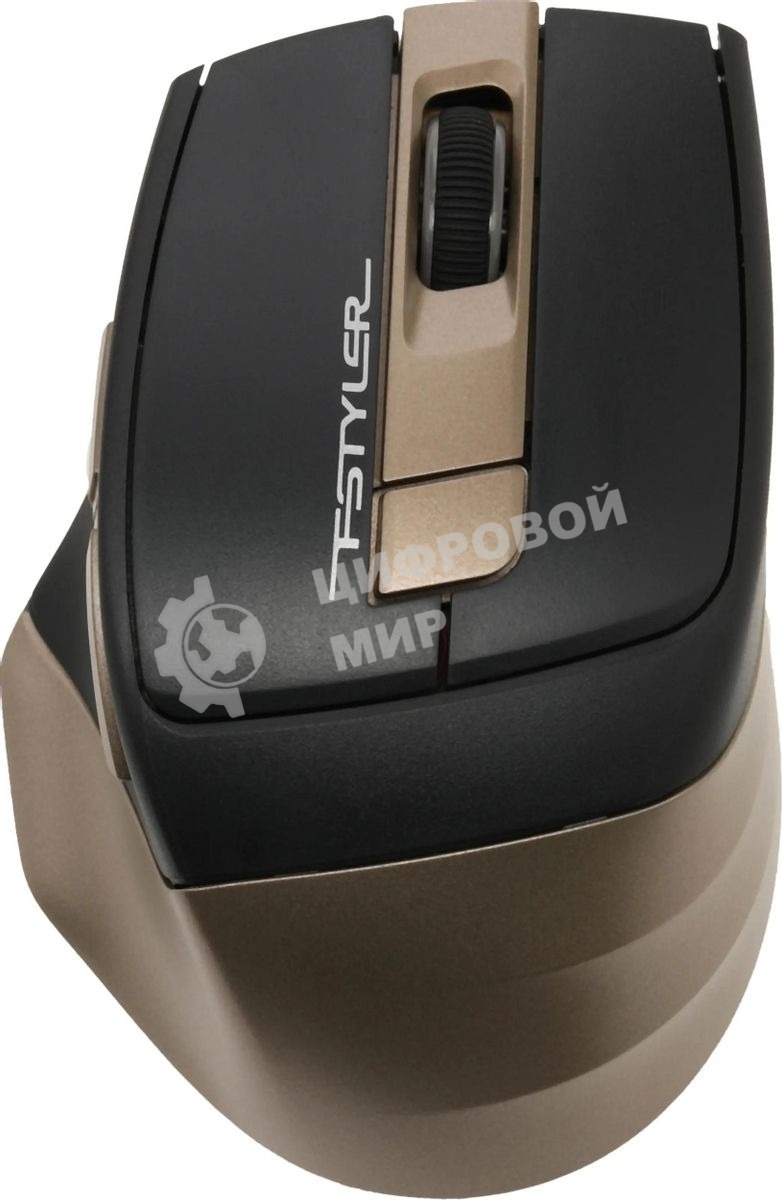 Мышь беспроводная A4Tech Fstyler FG35 золотистый/черный, 2000 dpi, радиоканал, USB, кнопки - 6