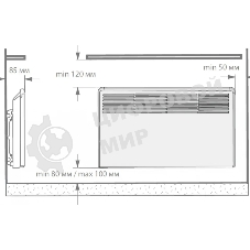 Конвектор электрический Ensto Laммitin EPHLM15PR белый, 1500 Вт, 24 м2, термостат