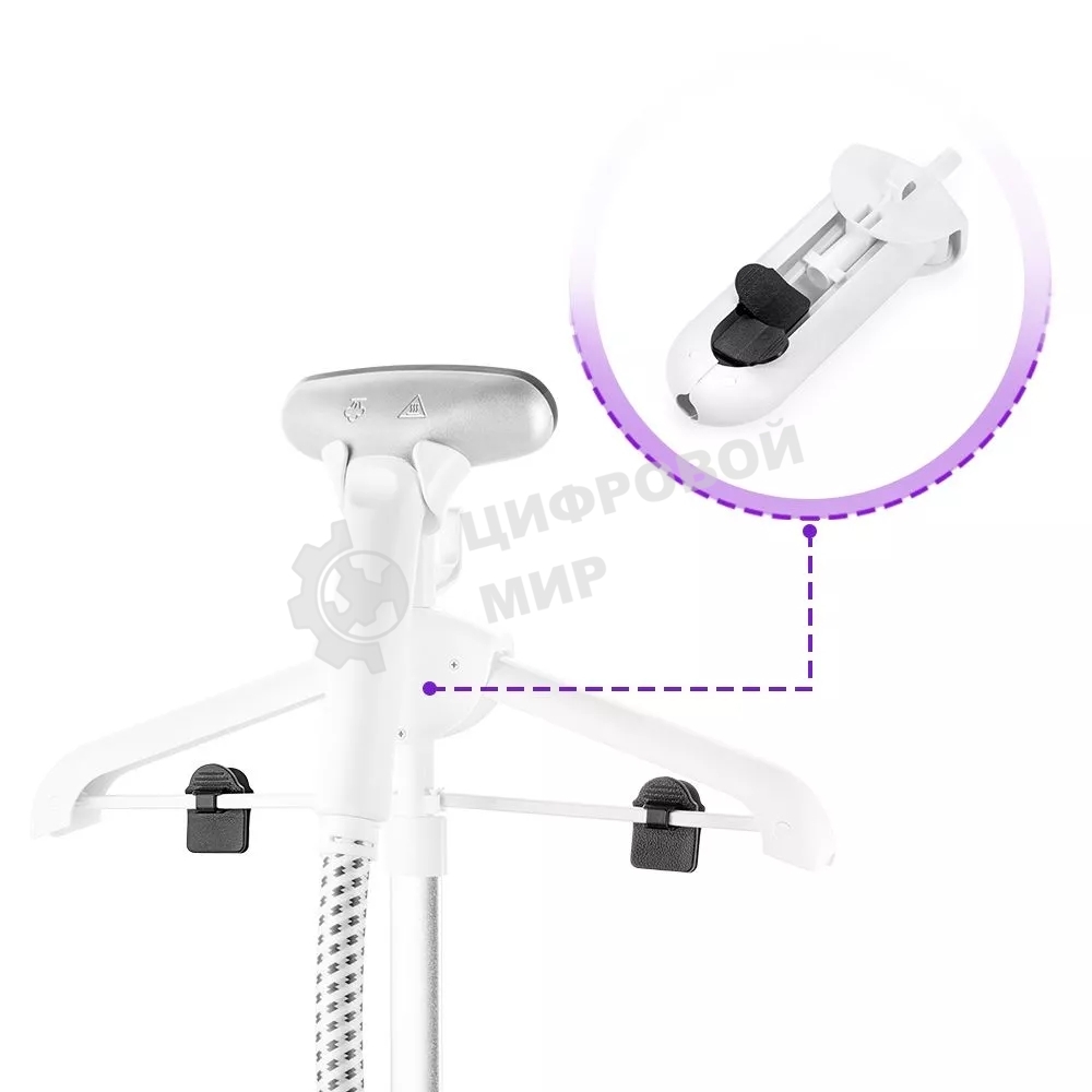Отпариватель Kitfort КТ-9155 белый/черный, 2200 Вт, 45 г/мин, 3 л
