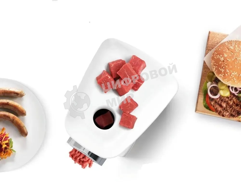 Мясорубка электрическая Bosch MFW2510W белый, 1500 Вт, 1.7 кг/мин, защита от перегрузки, насадки - 3