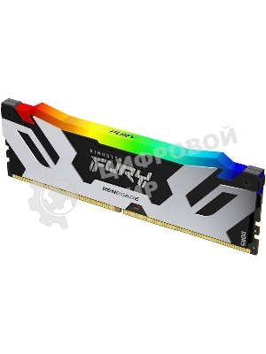 Оперативная память Kingston Fury Renegade, DDR5, 48Gb (1x48GB), 6400MHz, CL32, DIMM, с радиатором, RGB, серебристый/черный