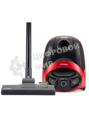 Пылесос Hyundai HYV-B1570 красный/черный, 250/1800 Вт, уборка сухая, пылесборник мешок, 1.5 л (в компл.:1мешок)