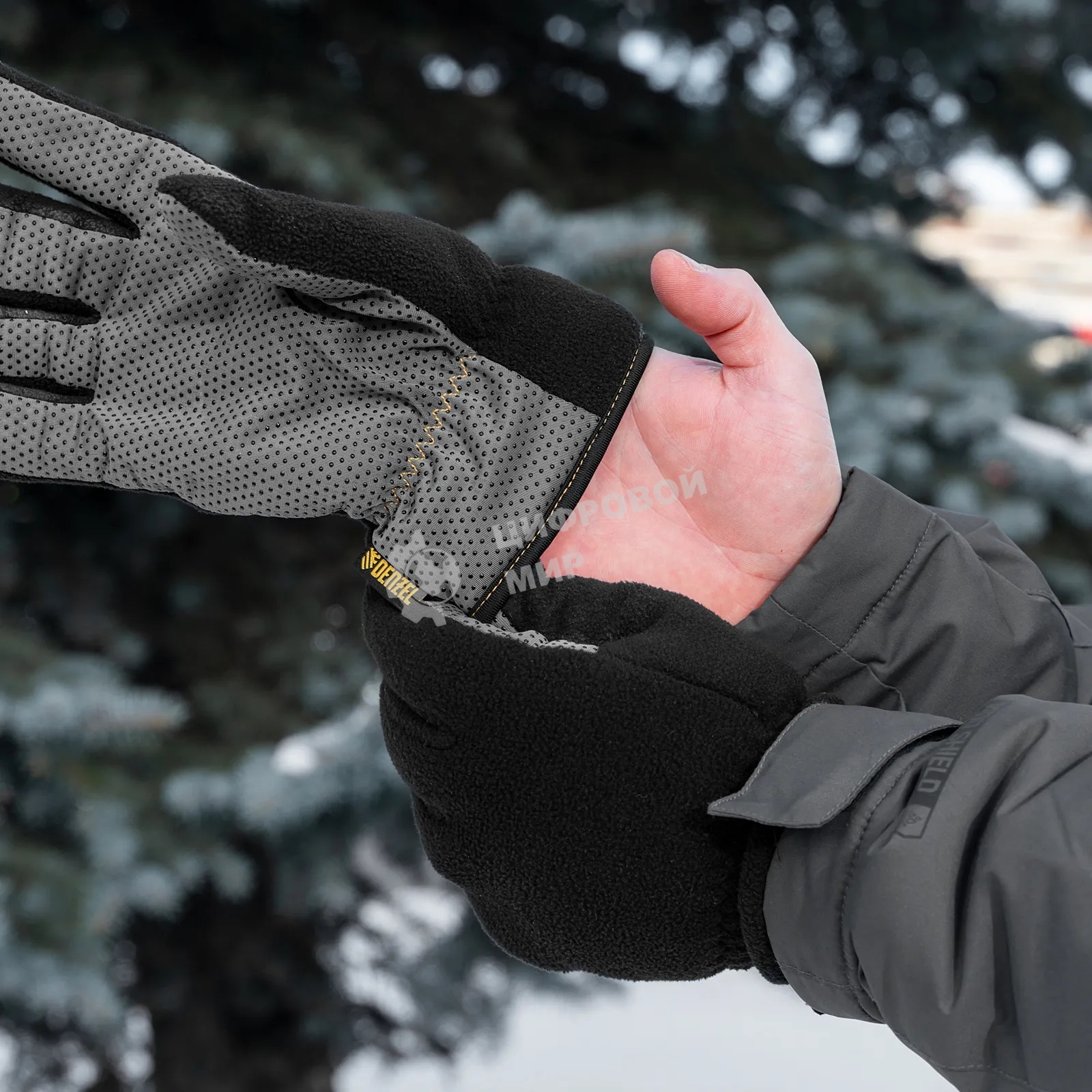 Перчатки универсальные Denzel 68097 двойные, ПВХ нанесение, размер 10