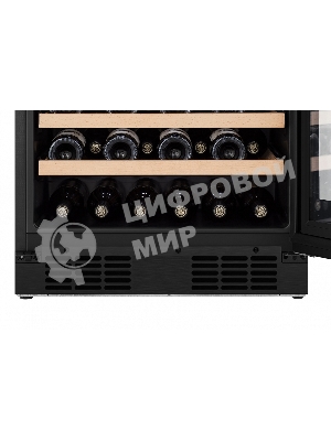 Встраиваемы е винный шкаф Gorenje WCU68F6BG4WF, объем 138 л, вместительность 46 бутылок, 4 полки, цифровой дисплей, Wi-Fi, LED освещение, защита от УФ-излучения, энергоэффективность А+, черный