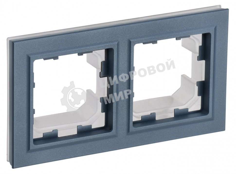 Рамка 2-местная IEK BRITE РУ-2-БрМ-44 IP44 маренго