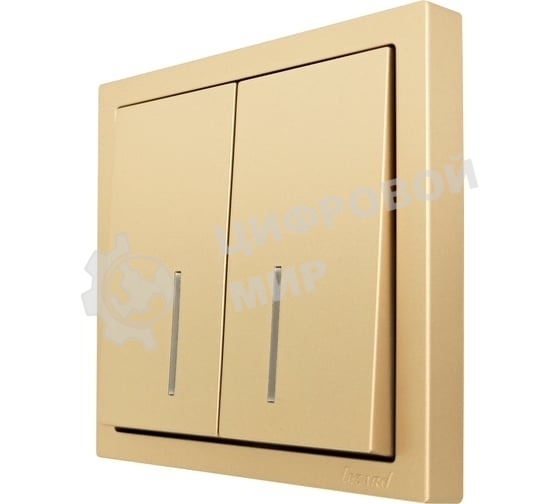 Выключатель LEZARD 704-3688-112QC 2-кл. с индик. СП ZIMA IP20 10А безвинт. зажим, зол.