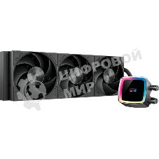 Система охлаждения Water Cooling System PCCooler DE360 MAX BK (300W, 360мм, Black, ARGB Pump, Fans: 3x120мм, 66CFM, 34.3dBA, 2200RPM/Pump height 54мм, 15dBA, 2600RPM, Rad thickness 27мм/S: 1851, 1700, 1200, 115X, AM5, AM4, AM3)