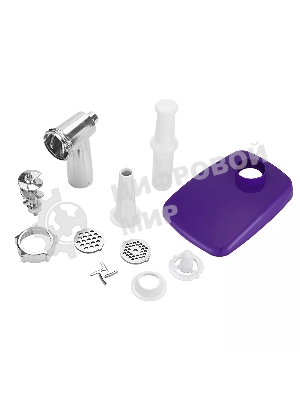 Мясорубка электрическая Kitfort КТ-2112-1 белый/синий, 1300 Вт, 1.2 кг/мин, реверс, насадки - 4