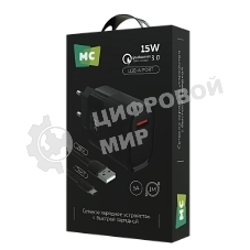 Сетевое зарядное устройство MORE CHOICE (4620202553393) NC09a 1USB 3.0A QC3.0 15W б, черный