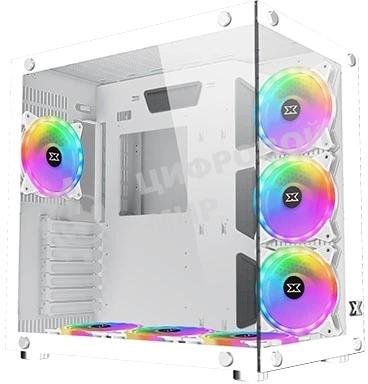 Компьютерный корпус Xigmatek Aquarius Plus White EN46430 ATX, USB3.0x2+USB2.0x1, Front &Left TG, 7PCS AY120 Fan, EN46430 Frontx3+Bottomx3+Rearx1