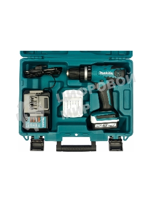 Дрель-шуруповерт аккумуляторная Makita HP347DWE, Аккумуляторная, 14.4В, 2 АКБ, Ударная, Кейс