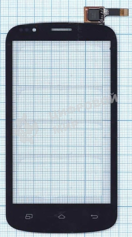 Сенсорное стекло (тачскрин) для DNS S4504, черное