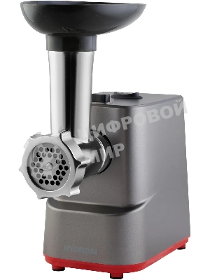 Мясорубка электрическая Hyundai HY-MG3144 графит, 1800 Вт, 2.2 кг/мин, реверс, защита от перегрузки, насадки - 7