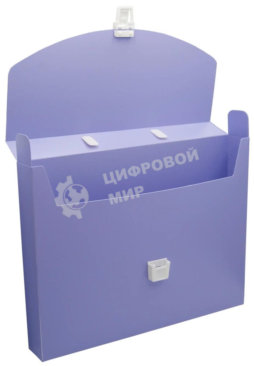 Папка-портфель Бюрократ Pastel PASTPP01VIO 1 отделение, A4, пластик, 0.7мм, фиолетовый