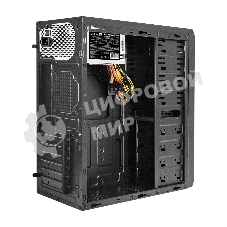 Компьютерный корпус Miditower ExeGate UN-605B Black, ATX, (UN350, 120мм), 2*USB, Audio, замок блокировки кнопки питания