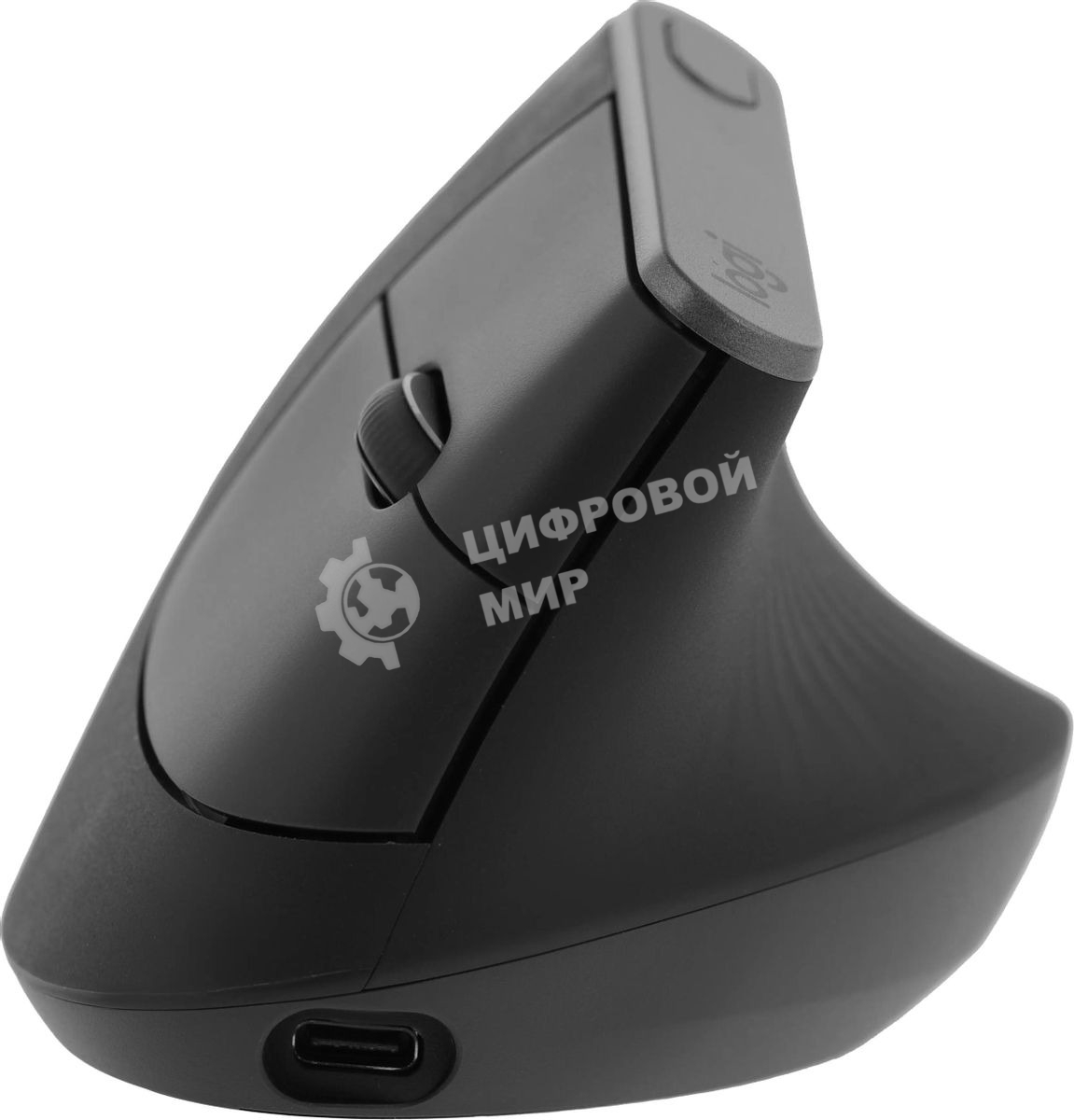 Мышь беспроводная/проводная Logitech MX Vertical графитовый, 4000 dpi, радиоканал, Bluetooth, USB, кнопки - 6
