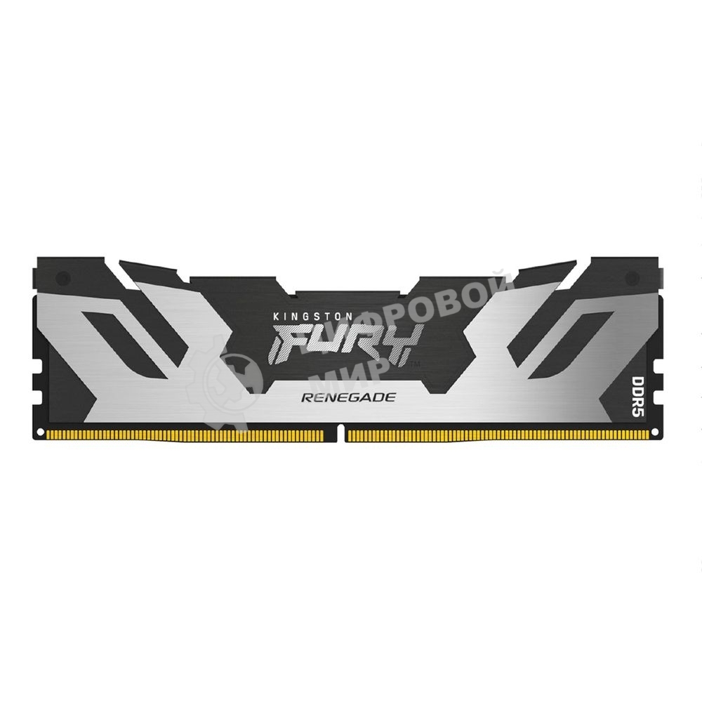 Оперативная память Kingston Fury Renegade, DDR5, 48Gb (1x48Gb), 6400MHz, CL32, DIMM, с радиатором, серебристый/черный