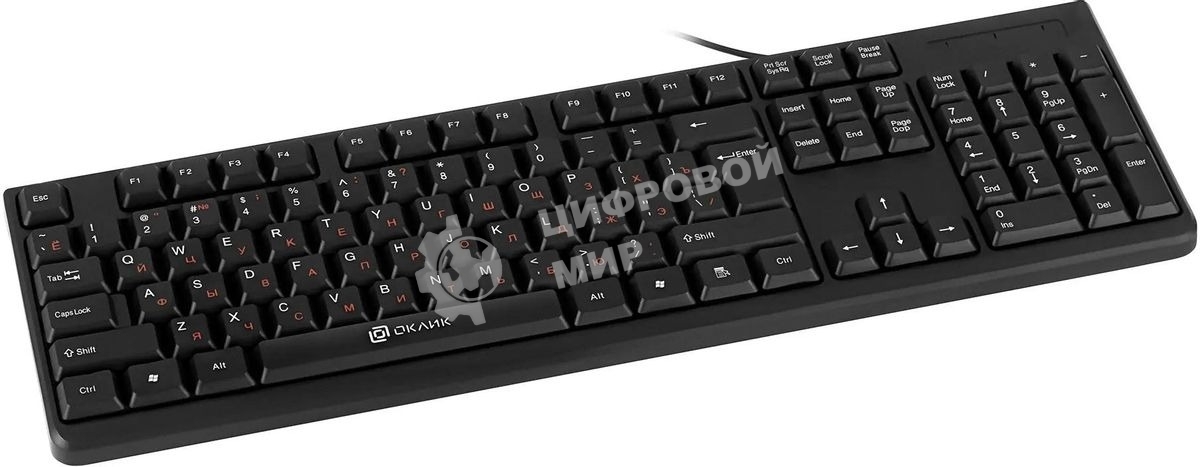 Клавиатура Oklick 100M HW3 проводная, USB Type-A, чёрный