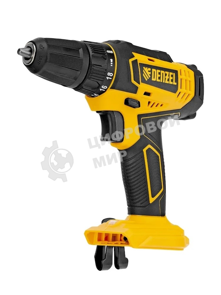 Дрель-шуруповерт Denzel CDL-18-0, Аккумуляторная, 18В, Без АКБ и ЗУ