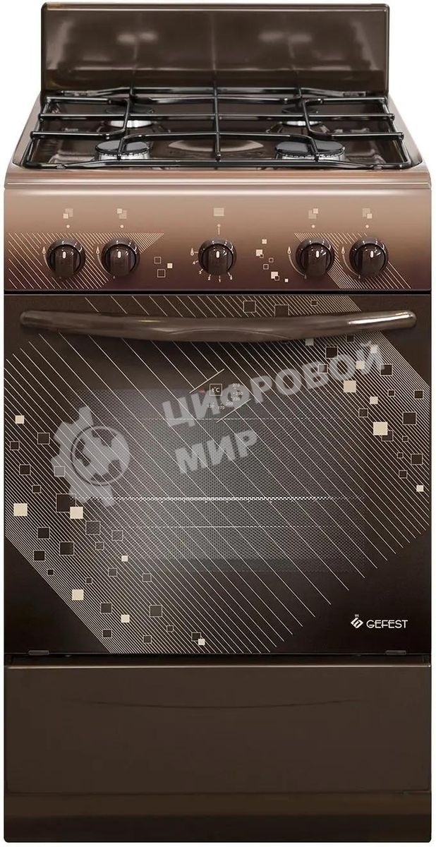 Плита газовая Gefest ПГ 5100 0018 коричневый, конфорок 4 шт, духовка 52 л, 50 см x 85 см x 58.5 см