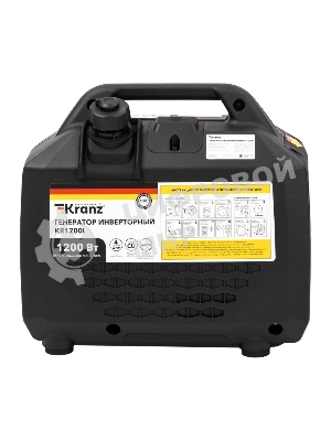 Генератор инверторный Kranz KR1200I, 1,2кВт, 230В, 2л, закрытый корпус, ручной старт