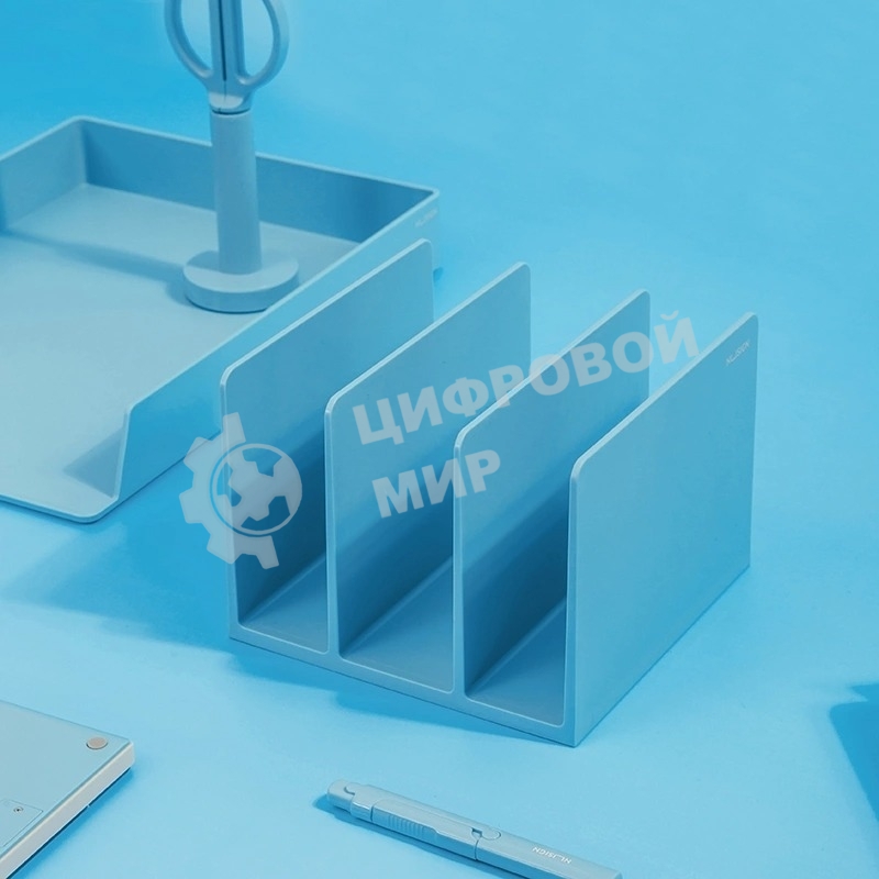 Подставка-ограничитель для книг Deli NS006BLUE Nusign 162x162x122мм синий