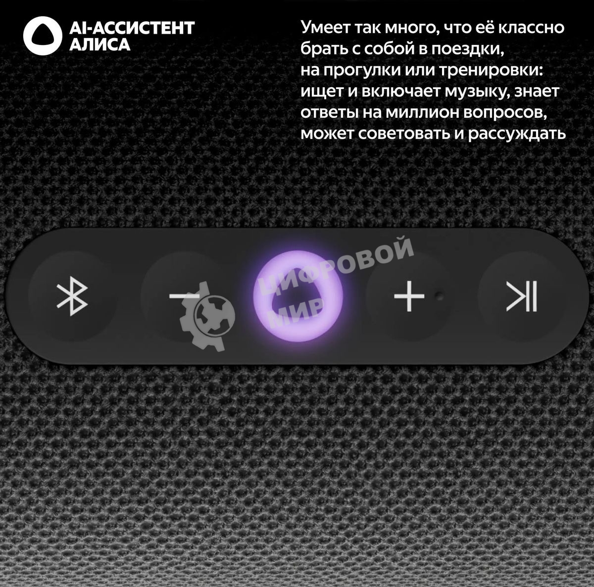 Умная колонка Yandex Стрит Алиса черный 30W 2.0 BT/Wi-Fi 10м 3300mAh (YNDX-00030BLK)