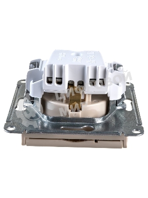 Механизм розетки 1-м СП AtlasDesign 16А IP20 с заземл. защ. шторки с крышкой беж.