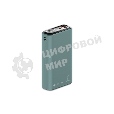Портативный аккумулятор OLMIO QS-30, 30000mAh, 22.5W, QuickCharge3.0/PowerDelivery, LCD, темно-зеленый