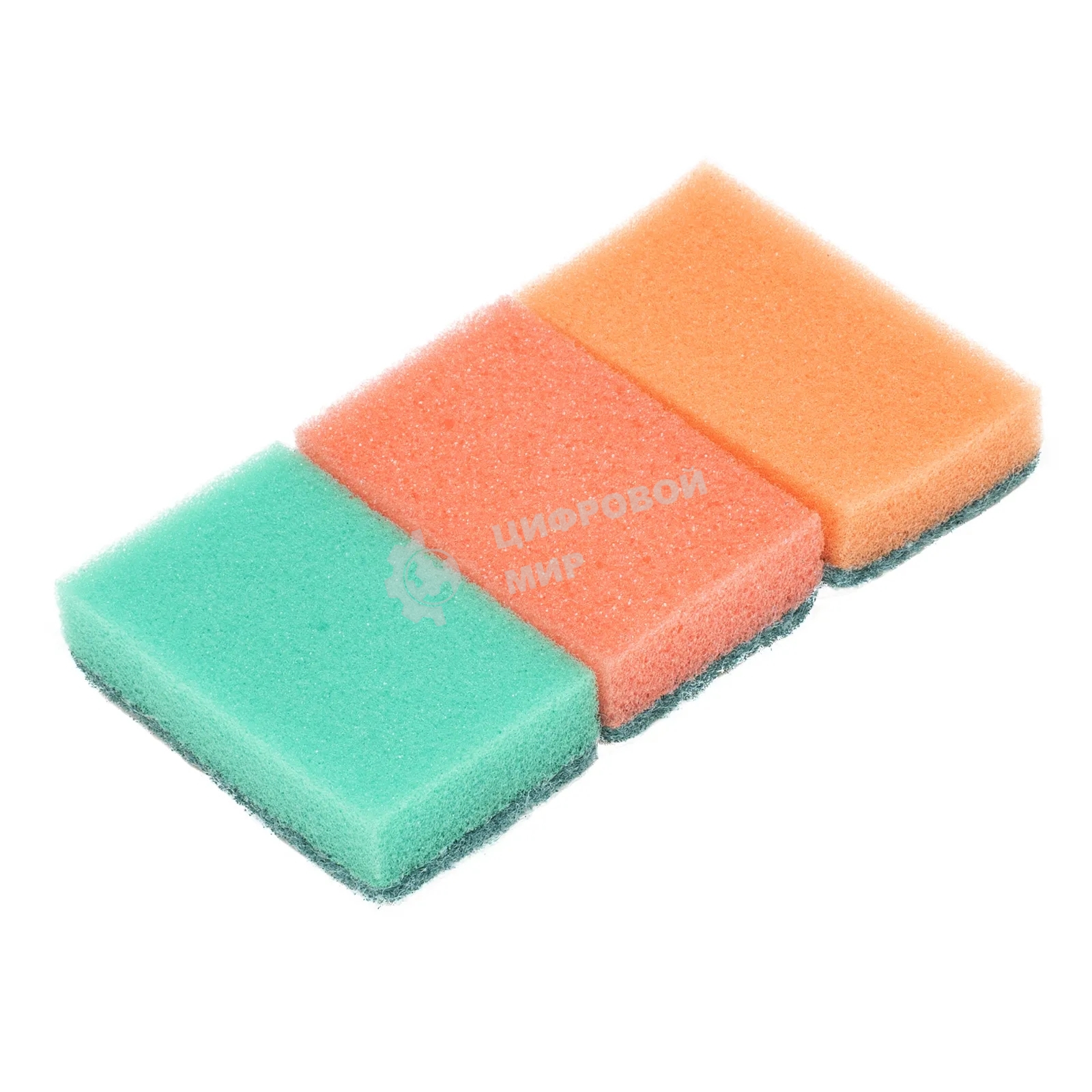 Губки для посуды Mini, 79x49x23 мм, 3 шт., Россия Elfe